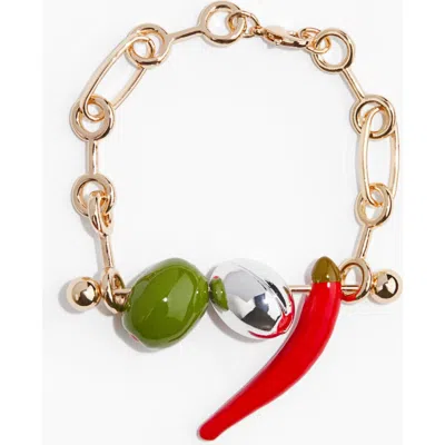 H&m Barbell-pendant Bracelet In Gold