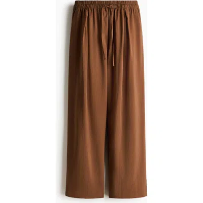 H&m Barrel Drawstring Trousers In Brown