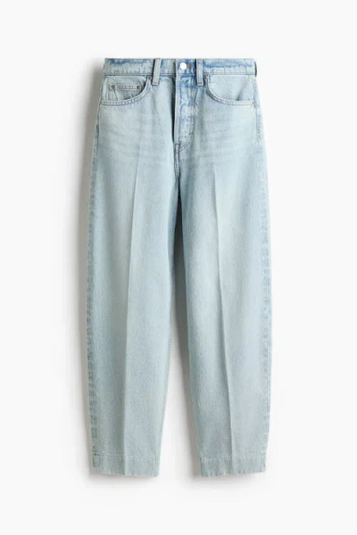H&m Barrel High Ankle Jeans In Blue