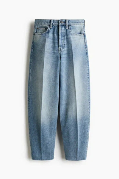 H&m Barrel High Ankle Jeans In Blue
