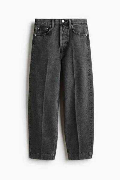 H&m Barrel High Ankle Jeans In Gray