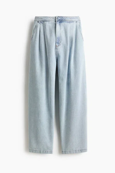 H&m Barrel High Waist Ankle Jeans In Blue