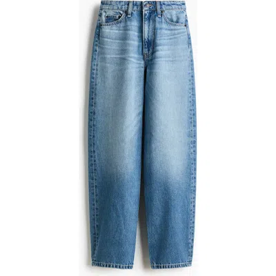 H&m Barrel High Waist Jeans In Blue