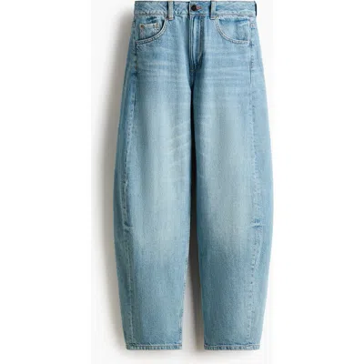 H&m Barrel High Waist Jeans In Blue