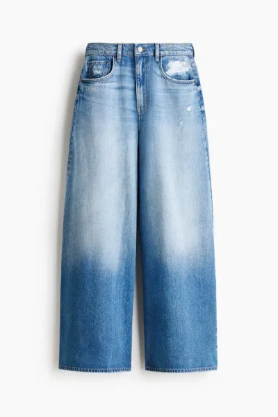 H&m Barrel Leg Regular Jeans In Blue