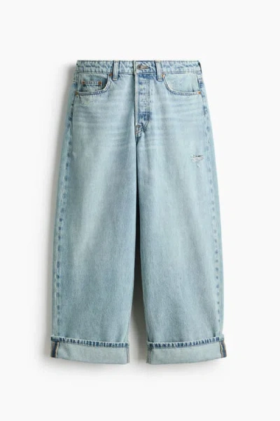 H&m Barrel Regular Waist Ankle Jeans In Multi