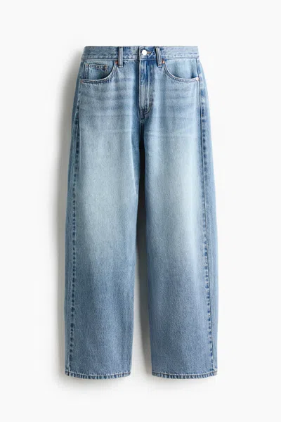 H&m Barrel Regular Waist Jeans In Blue
