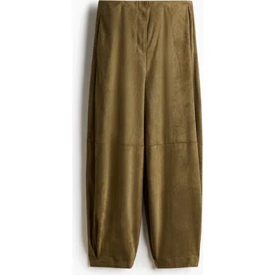 H&m Barrel Trousers In Brown