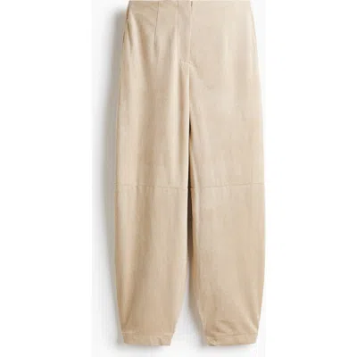 H&m Barrel Trousers In Neutral