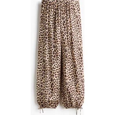 H&m Barrel-leg Trousers In Brown