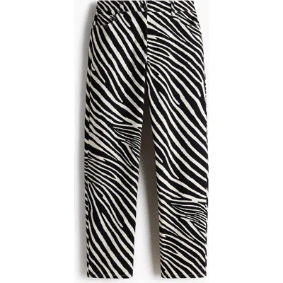 H&m Barrel-leg Twill Trousers In Multi
