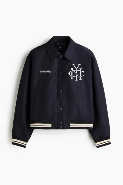 H&m Baseball Jacket In Blue