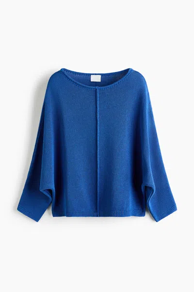 H&m Batwing-sleeved Sweater In Blue