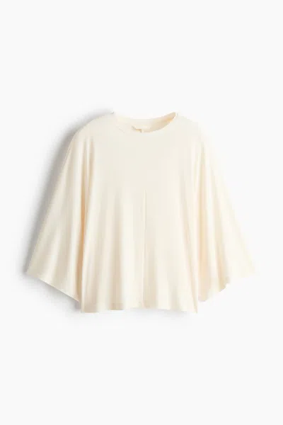 H&m Batwing-sleeved T-shirt In Nude