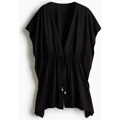 H&m Beach Kaftan Dress In Black