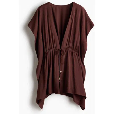 H&m Beach Kaftan Dress In Brown