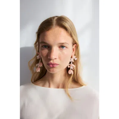 H&m Beaded Flower Earrings In Gold