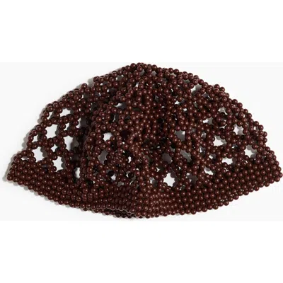 H&m Beaded Hat In Brown