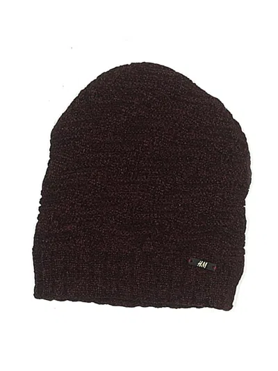 Pre-owned H&m Beanie Hat In Burgundy