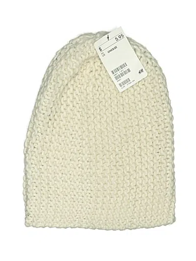 Pre-owned H&m Beanie Hat In Ivory