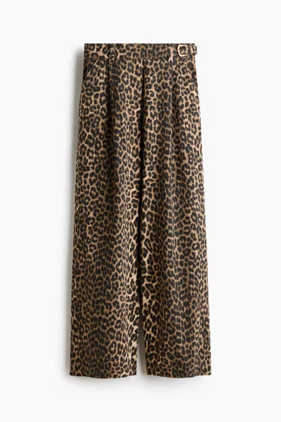 H&m Barrel-leg High-waist Jeans In Brown