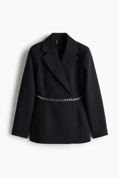H&m Belted Blazer In Black