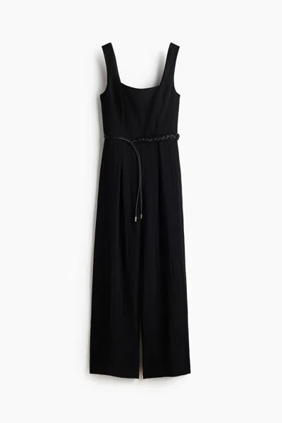 H&m Belted Jumpsuit In Black