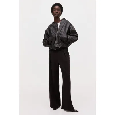 H&m Belted Ponte Pants In Brown