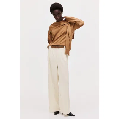 H&m Belted Ponte Pants In Animal Print