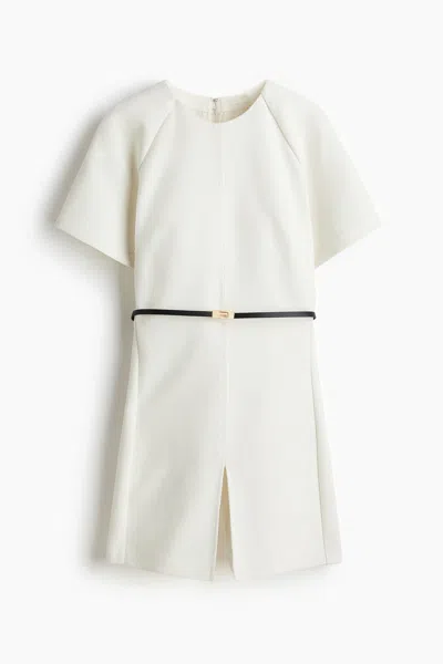 H&m Belted Romper In White