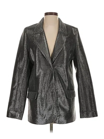 Pre-owned H&m Blazer Jacket In Silver