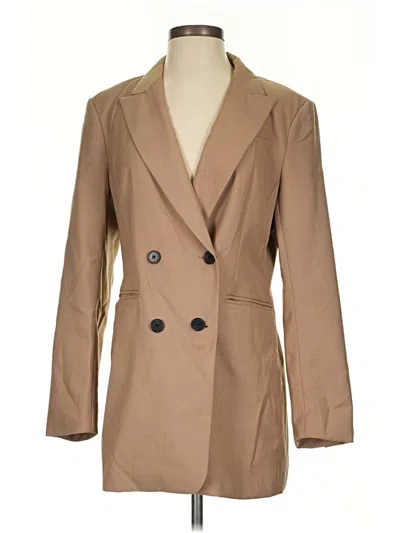 Pre-owned H&m Blazer Jacket In Tan
