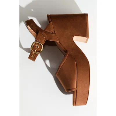 H&m Block-heeled Platform Sandals In Brown