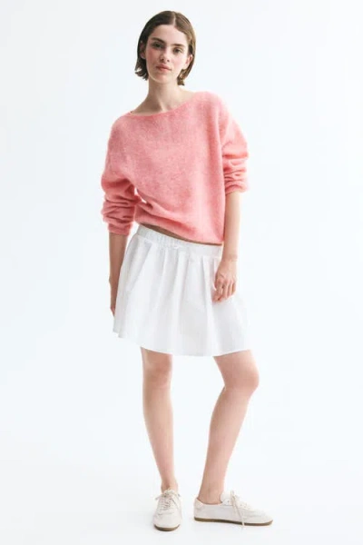 H&m Boat-neck Fine-knit Sweater In Pink