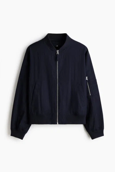 H&m Bomber Jacket In Blue