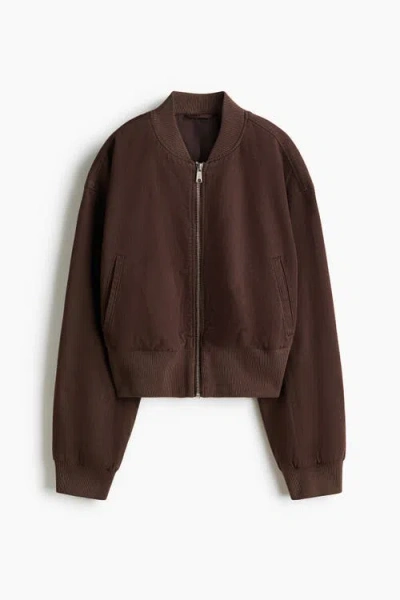 H&m Bomber Jacket In Brown