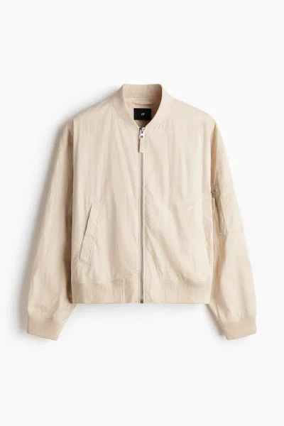 H&m Bomber Jacket In Neutral