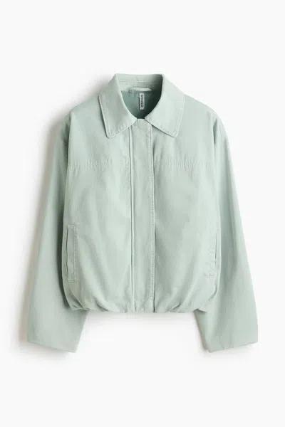 H&m Bomber Jacket With Collar In Light Turquoise