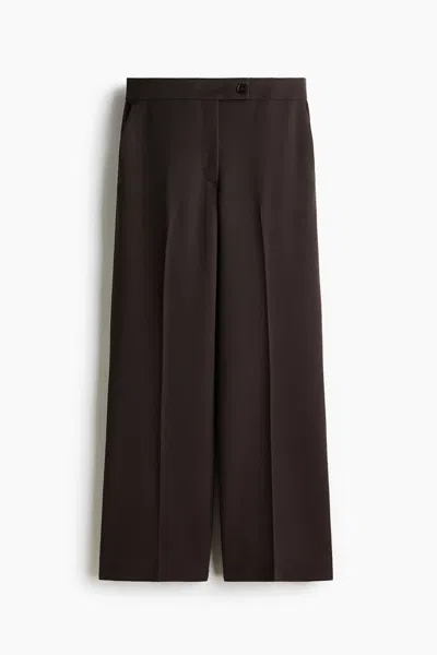 H&m Bootcut Ankle-length Pants In Dark Brown