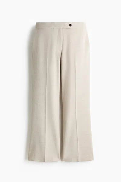 H&m Bootcut Ankle-length Pants In Light Beige