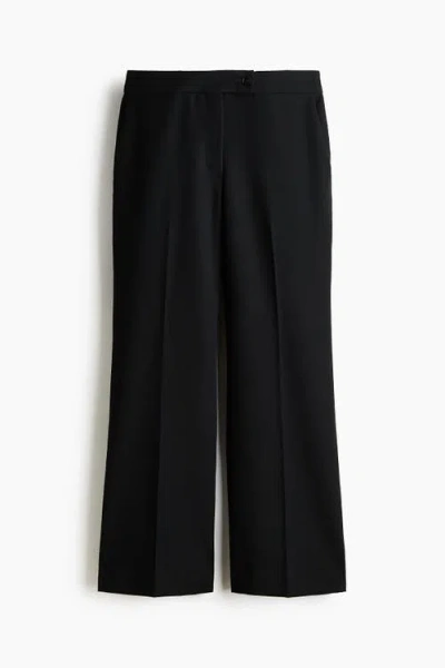 H&m Bootcut Ankle-length Trousers In Black
