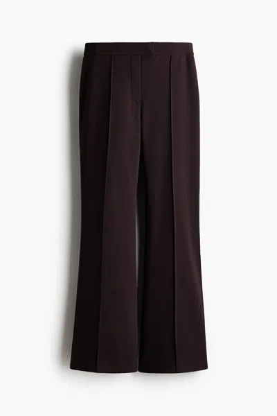 H&m Bootcut Crease-front Pants In Dark Brown