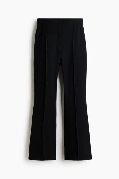 H&m Bootcut Crease-front Trousers In Black