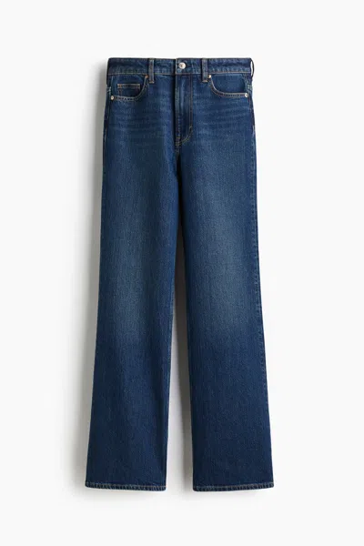 H&m Bootcut High Jeans In Dark Denim Blue