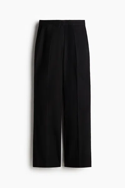 H&m Bootcut Linen-blend Pants In Black
