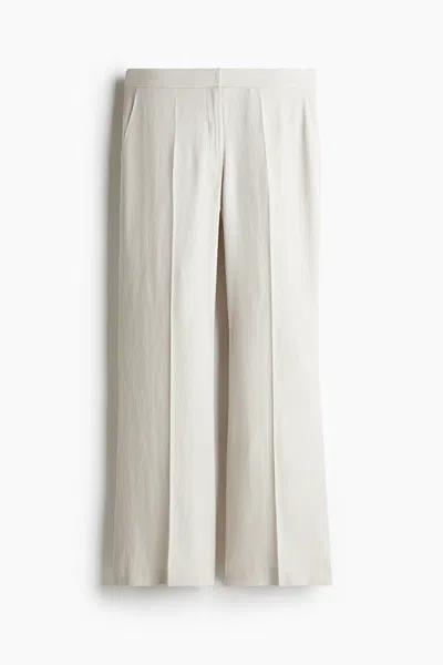 H&m Bootcut Linen-blend Pants In White