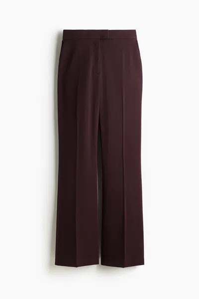 H&m Bootcut Pants In Burgundy