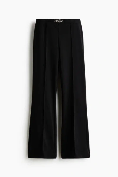 H&m Bootcut Ponte Di Roma Trousers In Black
