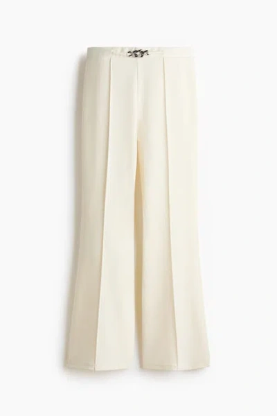 H&m Bootcut Ponte Di Roma Trousers In White