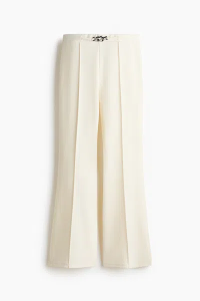 H&m Bootcut Ponte Pants In Cream